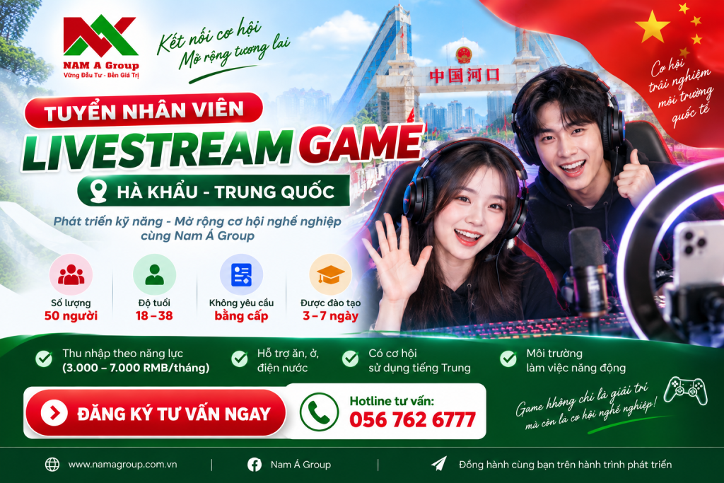 Tuyển Nhân Viên Livestream Game Tại Hà Khẩu